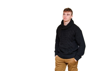 Fototapeta premium Portrait of a handsome serious young man.