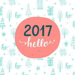 New Year card. Hello 2017.