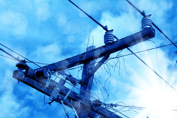 an image of a metal tower of Power Lines
