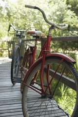 Fototapeta premium Old bicycles on porch