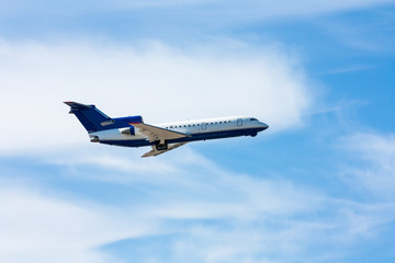 Fototapeta na wymiar Passenger plane in the air