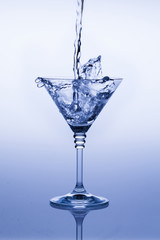 cocktail glass martini sprayed