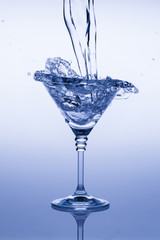 cocktail glass martini sprayed