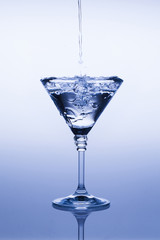 cocktail glass martini sprayed