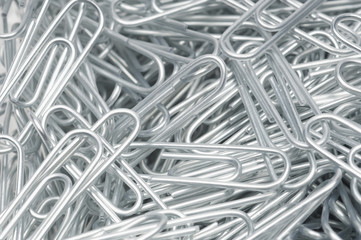 Detail of steel paperclips