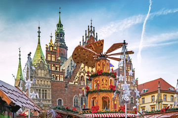Obraz premium Christmas market in Wroclaw. Poland