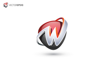 W Logo - Abstract Letter W 3D Logo