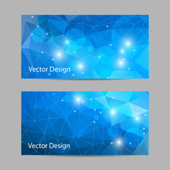 Set of vector banners with polygonal background