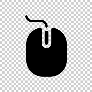 computer mouse icon. Black icon on transparent background.
