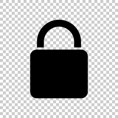 lock icon. Black icon on transparent background.