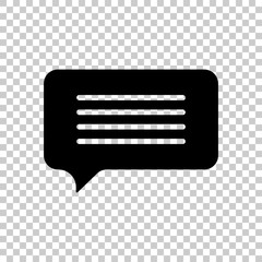 message cloud icon. Black icon on transparent background.