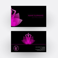 Vector abstract woman and flower, concept of spa, yoga and relax