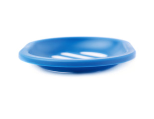 Plastic soap-dish isolated over white background