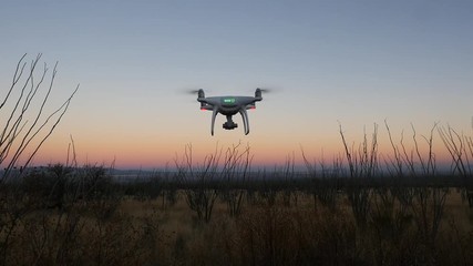 Drone takeoff at dawn - Powered by Adobe