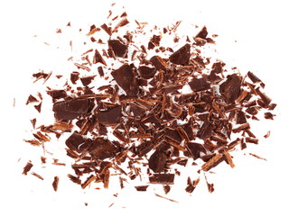 Fototapeta premium Chopped chocolate isolated on white