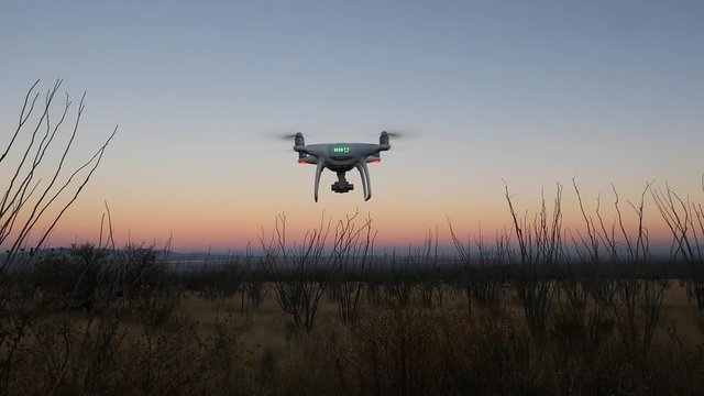 Drone takeoff at dawn