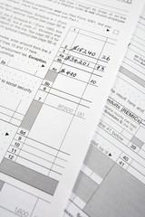 Obraz premium Detail of tax forms