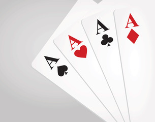 Poker aces cards vector