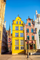Obraz premium Beautiful colorful facades of the buildings in the old town of Gdansk, Poland