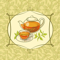 Fototapety  liście herbaty ilustracji wektorowych