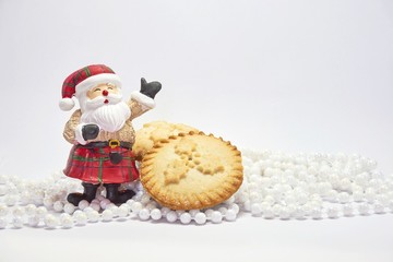 Christmas decoration on white background for festival of christmas and new year. Holidays season.