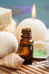 Bathroom SPA set with essential oil, salt