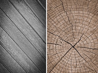 Fototapeta premium Wood texture. Lining boards wall. Wooden background. pattern. Showing growth rings. set