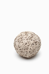 Rubber band ball on white background