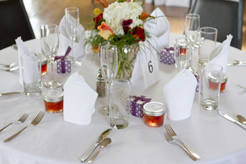 Wedding Centerpiece and Table Setting
