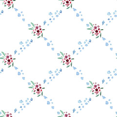 Seamless floral pattern with abstract flowers - 129949772