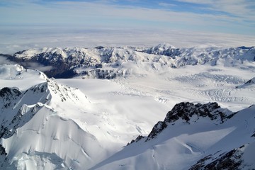 pure nature - breathtaking view of snowy mountains - New Zealand