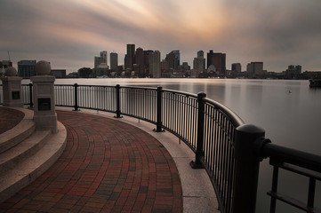 Downtown Boston skyline, long exposure