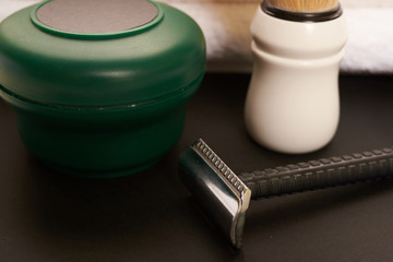 shaving tools on a table