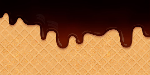 Dark Chocolate Melted on Wafer