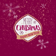 Merry Christmas golden typography greeting