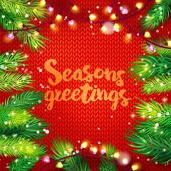 Seasons greetings card with holidays frame