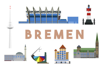 Bremen Landmarks Skyline
