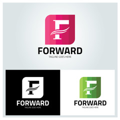 Forward logo design template ,Letter F logo design concept ,Vector illustration
