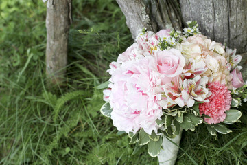 Wedding Bouquet: Pink and Green Bridal Bouquet
