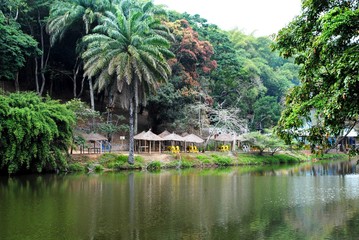 Fototapeta na wymiar Beautiful lake in Africa. Democratic Republic of the Congo.