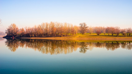 River coast reflection