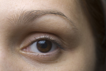 Detail shot of a young woman's eye