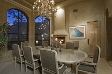 Fototapeta na wymiar View of a modern dining room in a house