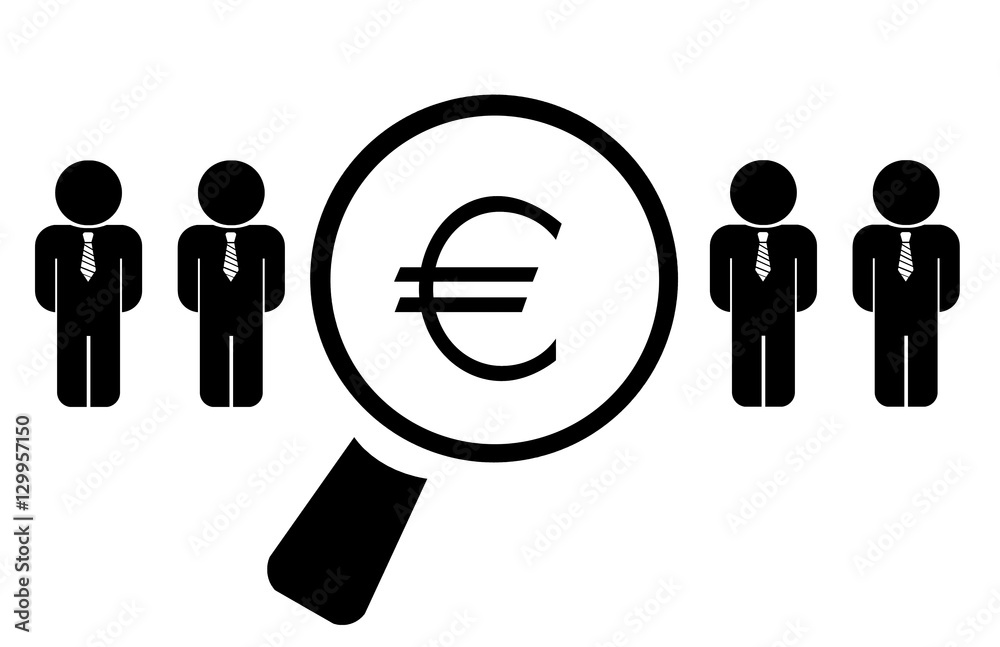 Sticker Recherche d'emploi Euro