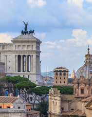 Temples and palaces of Rome in the summer day