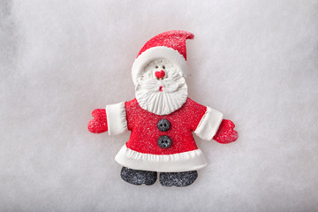 Composition Santa Claus and Christmas tree. handmade