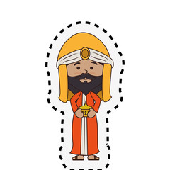 wise man manger character vector illustration design