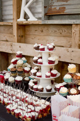 White and Red Wedding Dessert Bar