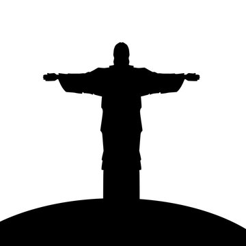recommend clip art: corcovado christ silhouette icon vector illustration design