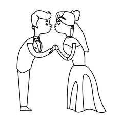 Bride and groom icon. Wedding marriage love and married design. Vector illustration